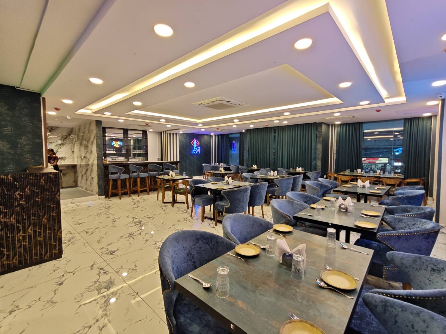 Restaurant seating and ambience